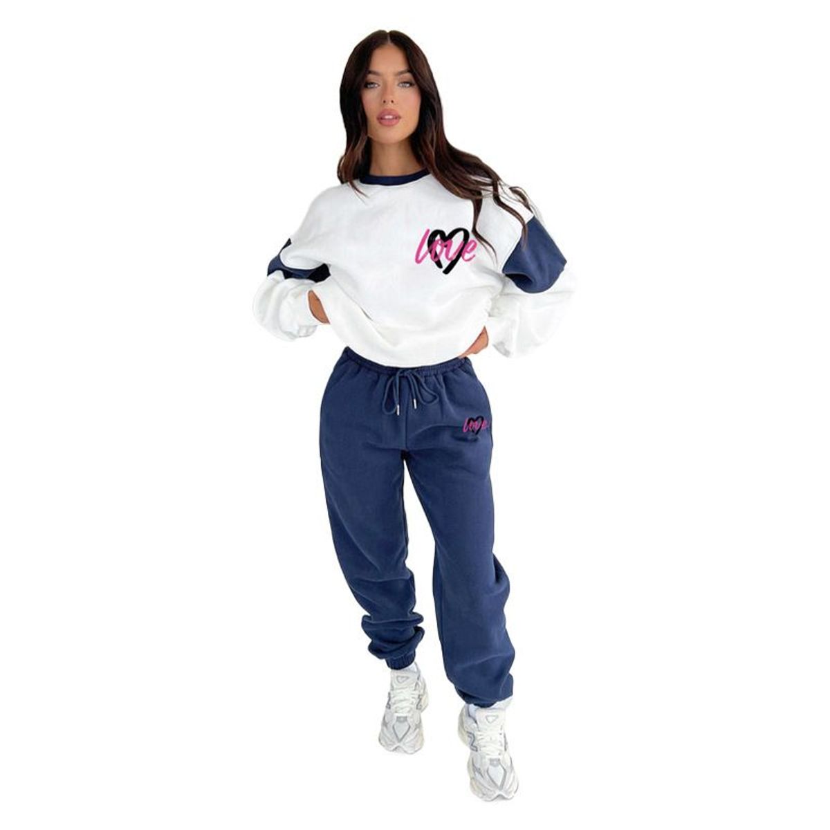 TIOZONEY - Conjunto Manga Larga Y Pantalon-Azul