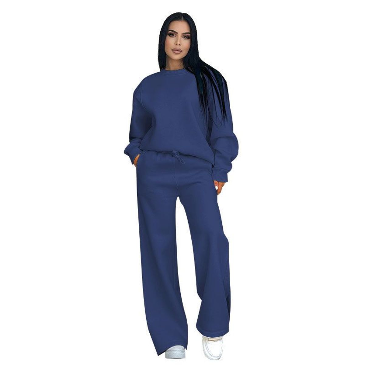 TIOZONEY - Conjunto Manga Larga Y Pantalon-Azul