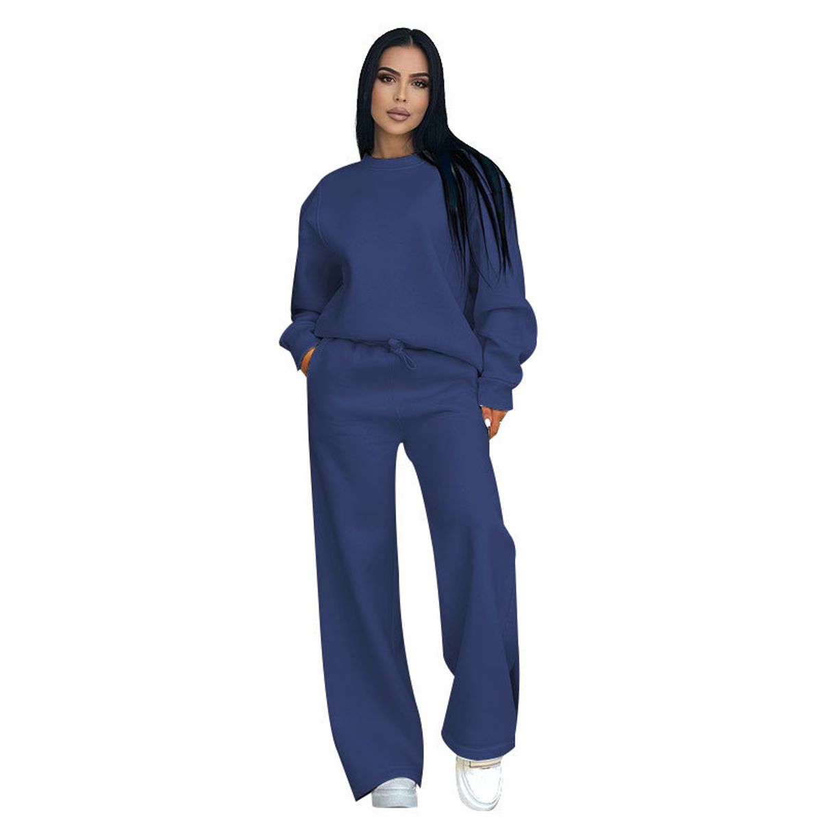 TIOZONEY - Conjunto Manga Larga Y Pantalon-Azul