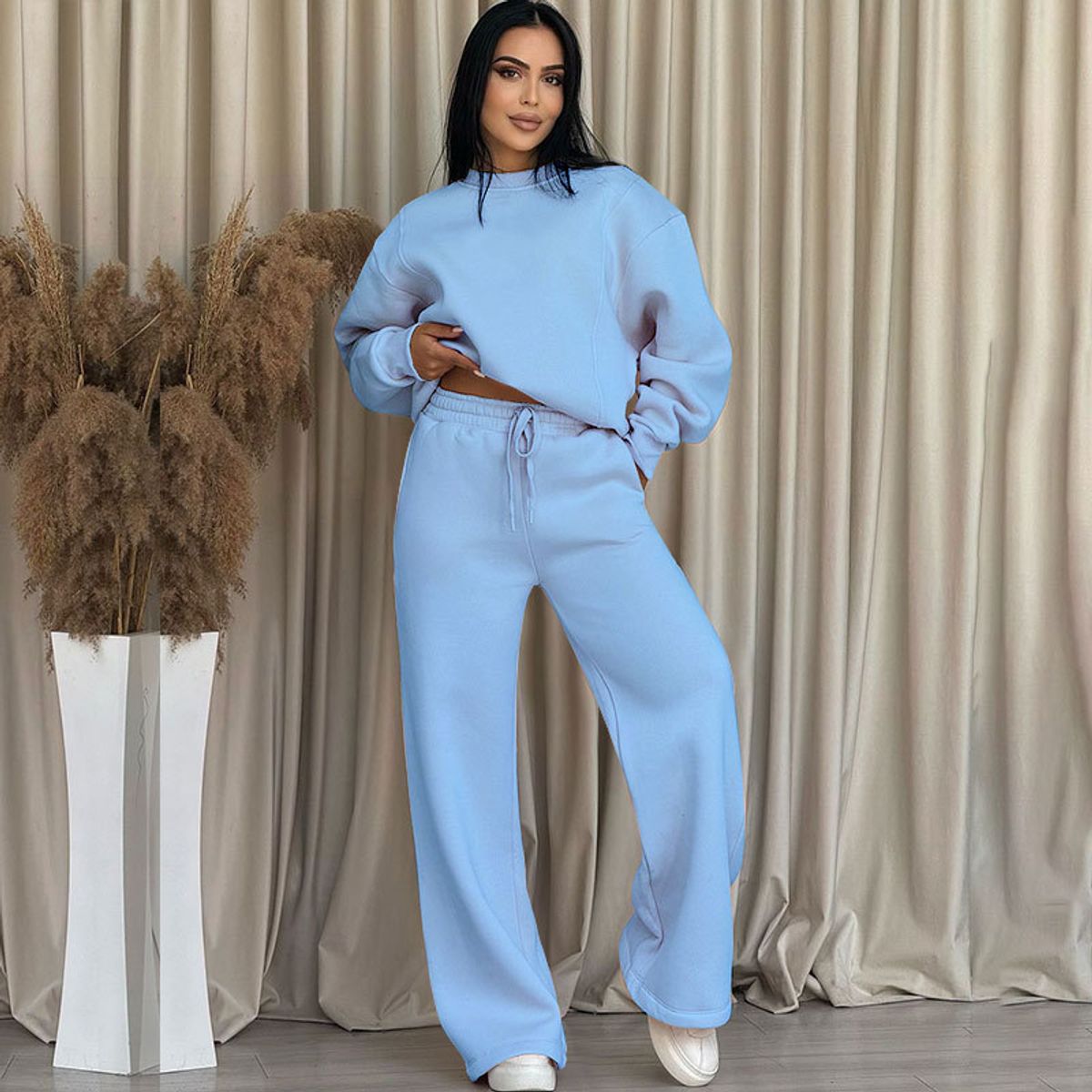 TIOZONEY - Conjunto Manga Larga Y Pantalon-Azul