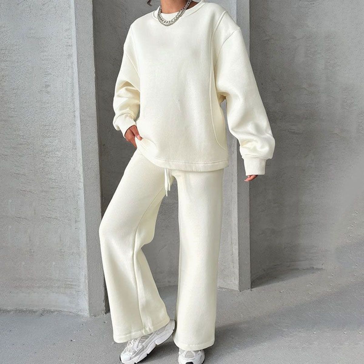 TIOZONEY - Conjunto Manga Larga Y Pantalon-Beige