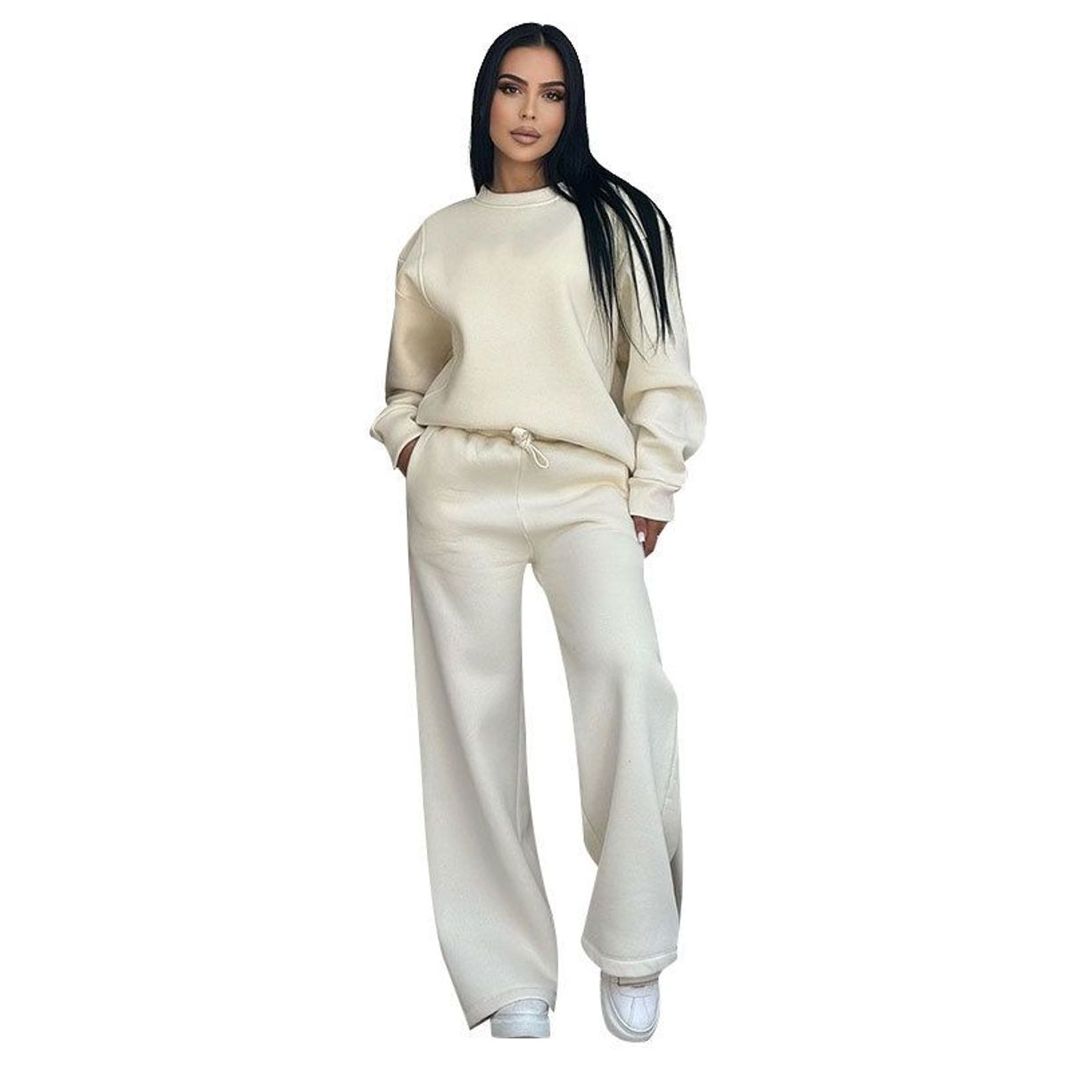 TIOZONEY - Conjunto Manga Larga Y Pantalon-Beige