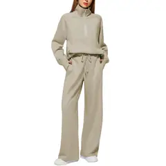 TIOZONEY - Conjunto Manga Larga Y Pantalon-Caqui