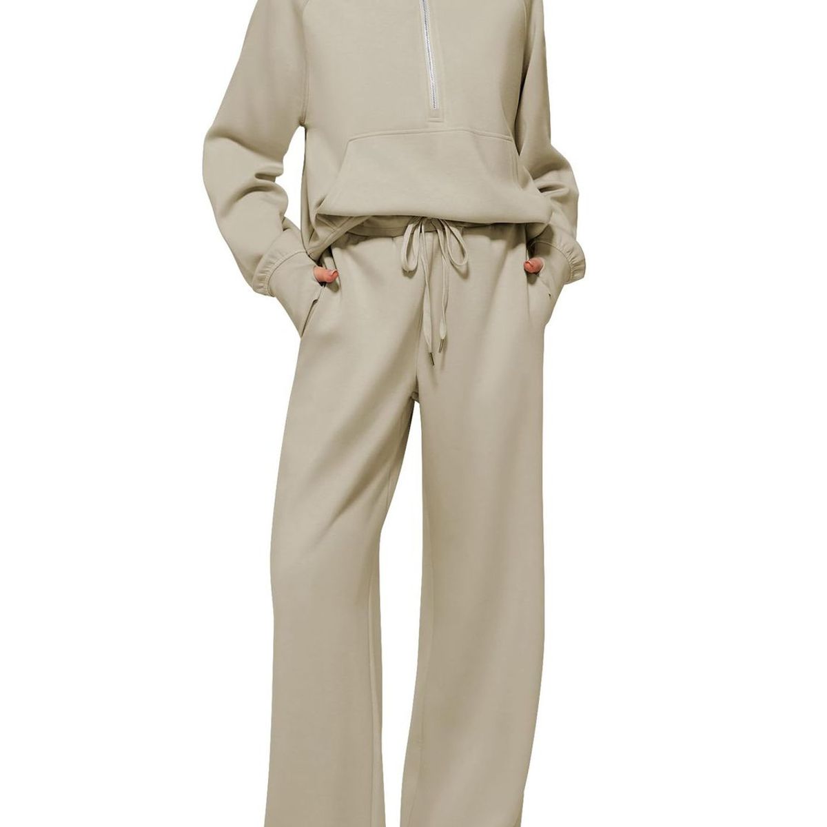 TIOZONEY - Conjunto Manga Larga Y Pantalon-Caqui