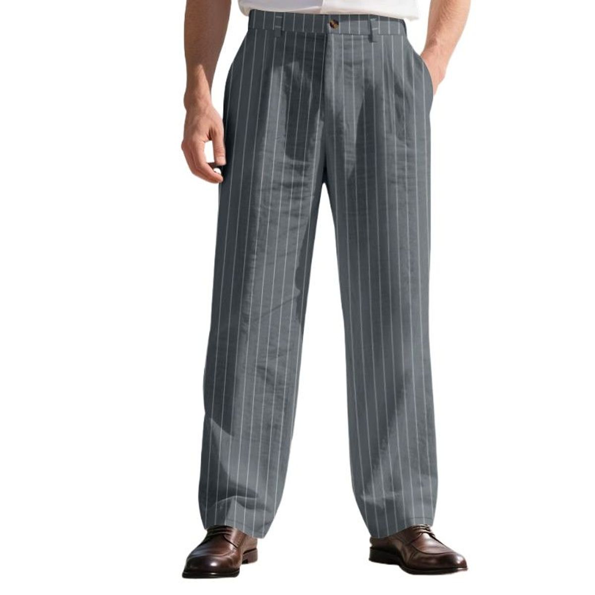 TIOZONEY - Pantalón Hombre - Gris