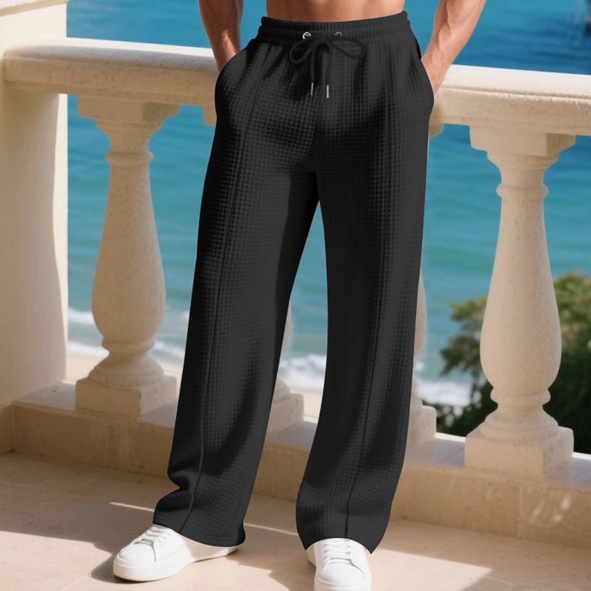 TIOZONEY - Pantalón Hombre - Negro