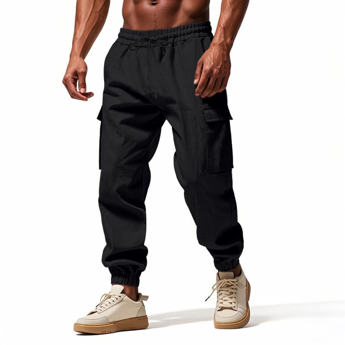 TIOZONEY - Pantalón Hombre - Negro