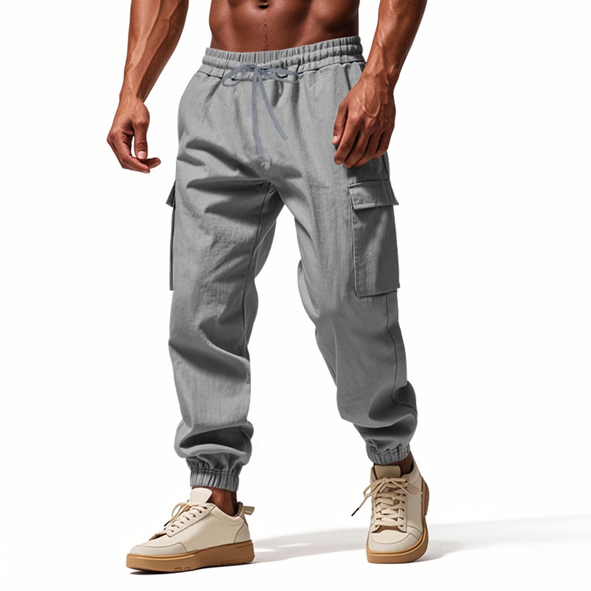 TIOZONEY - Pantalón Hombre - Gris