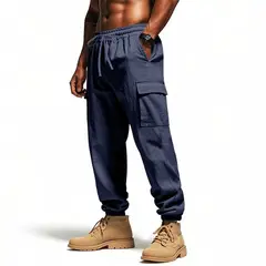TIOZONEY - Pantalón Hombre - Azul