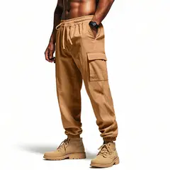 TIOZONEY - Pantalón Hombre - Marrón