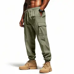TIOZONEY - Pantalón Hombre - Verde