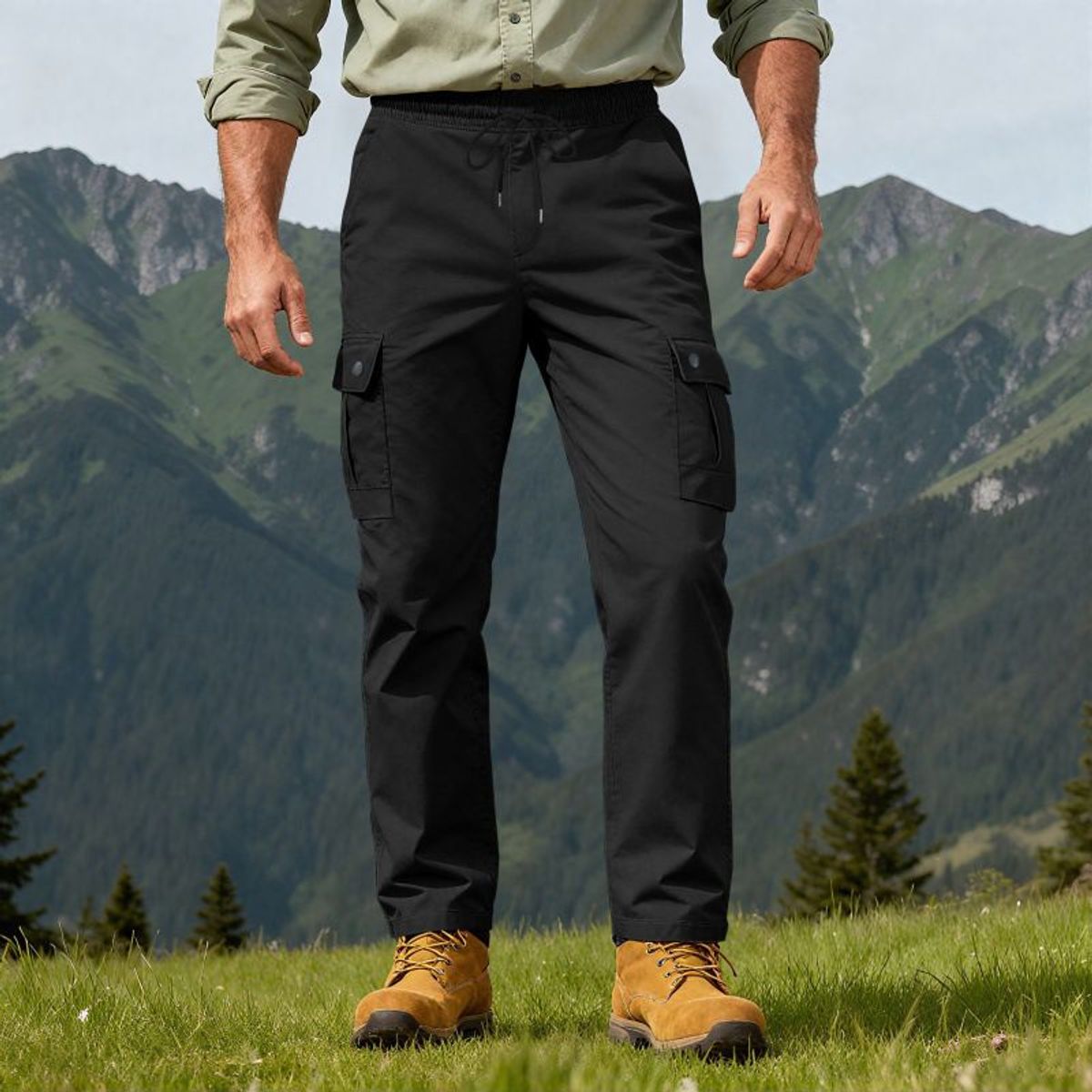 TIOZONEY - Pantalón Hombre - Negro