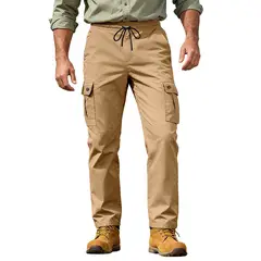 TIOZONEY - Pantalón Hombre - Beige