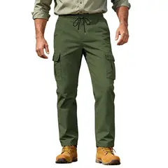 TIOZONEY - Pantalón Hombre - Verde
