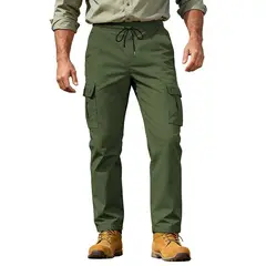 TIOZONEY - Pantalón Hombre - Verde