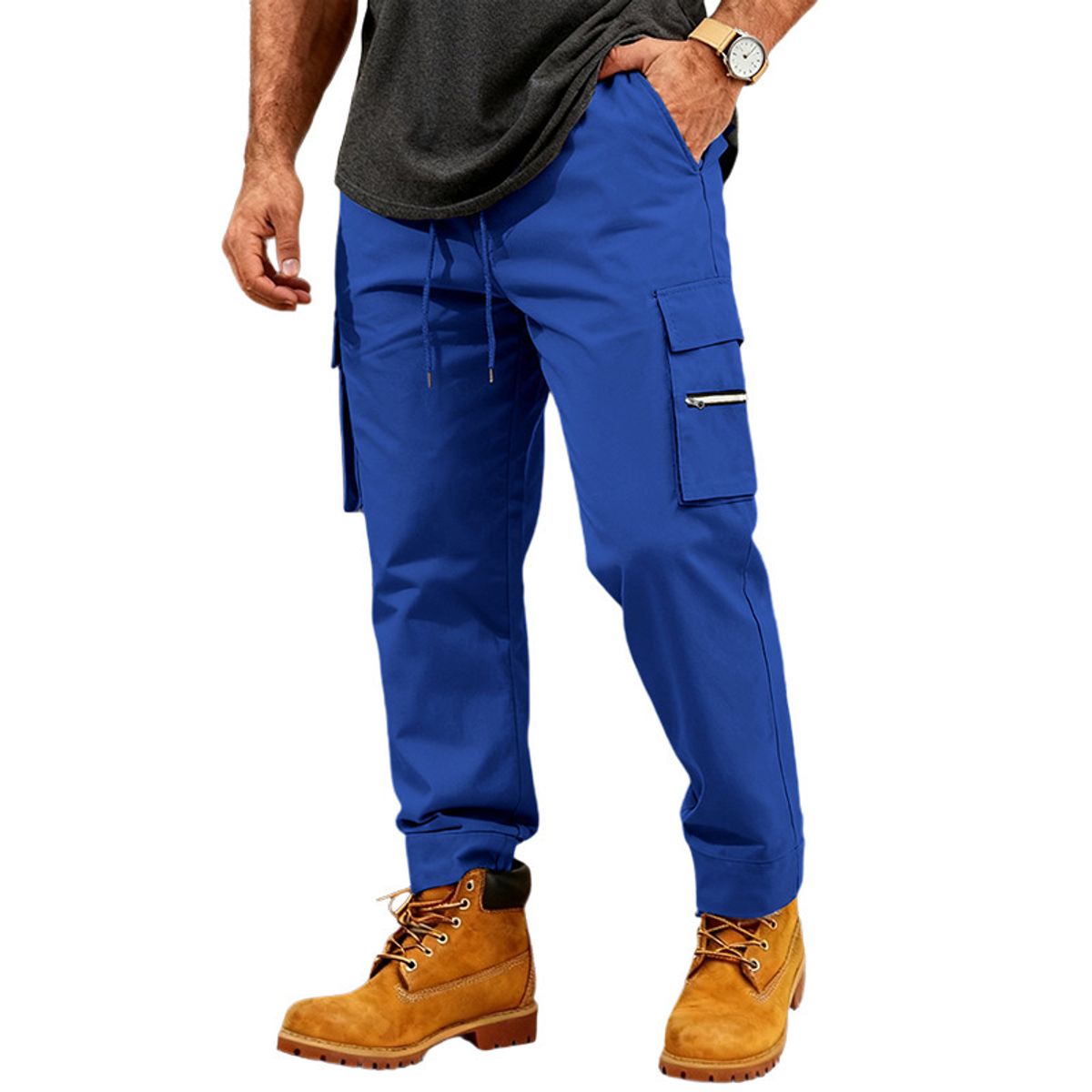 TIOZONEY - Pantalón Hombre - Azul