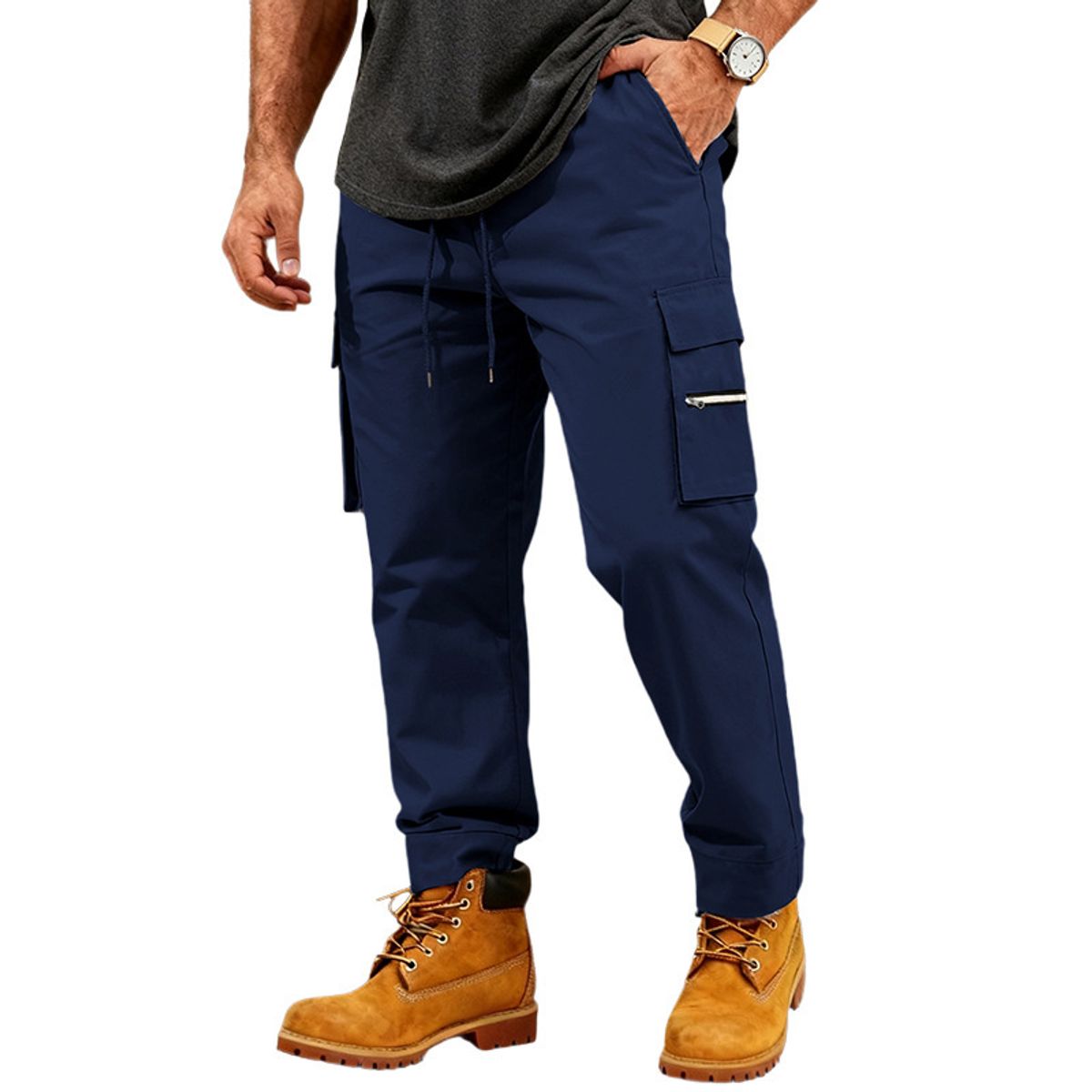 TIOZONEY - Pantalón Hombre - Azul