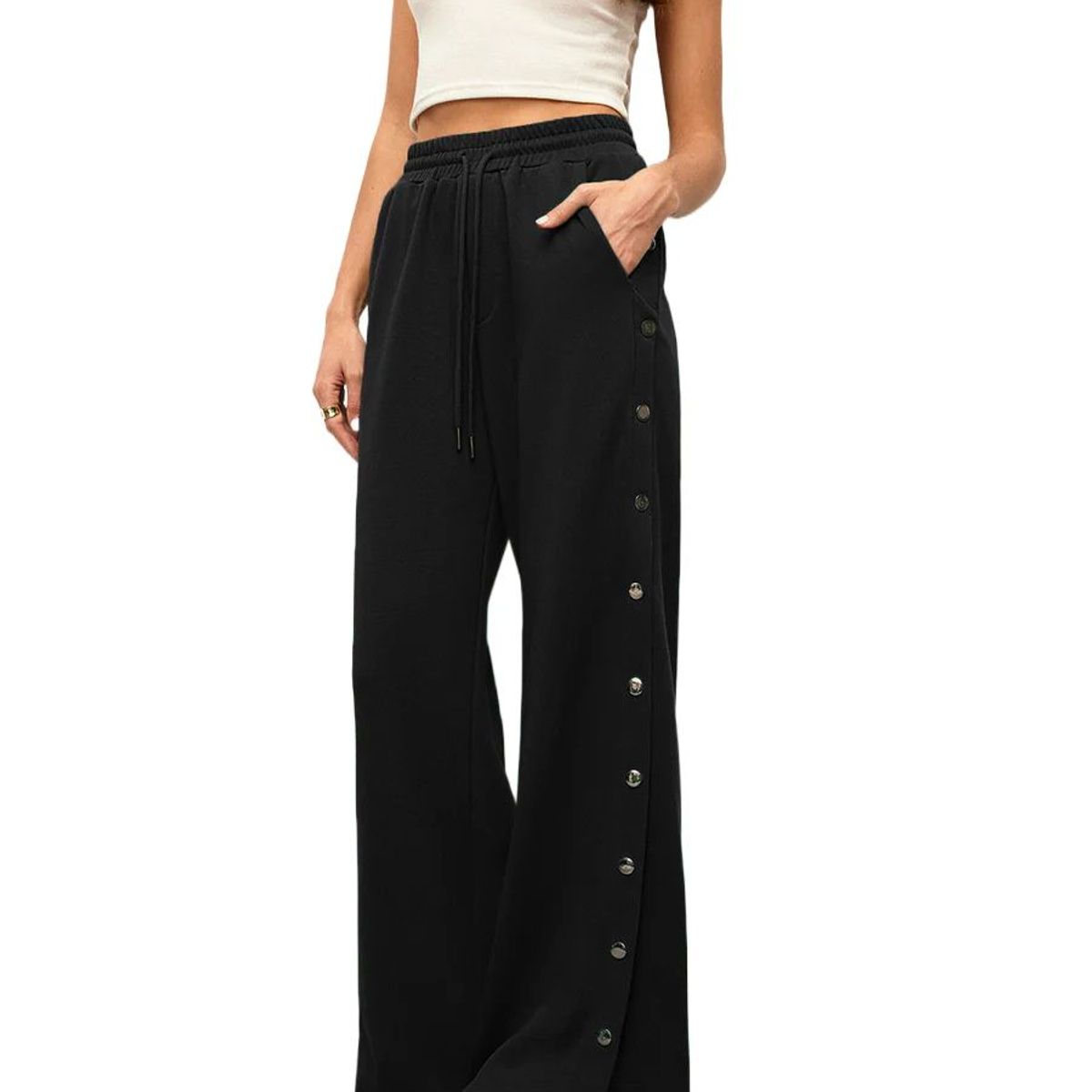 TIOZONEY - Pantalón Mujer - Negro