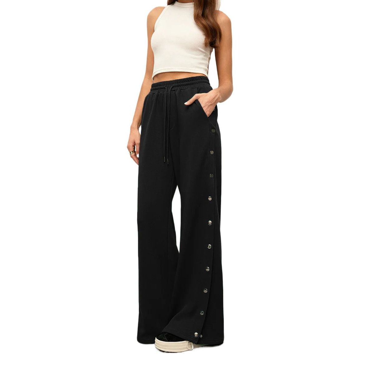 TIOZONEY - Pantalón Mujer - Negro