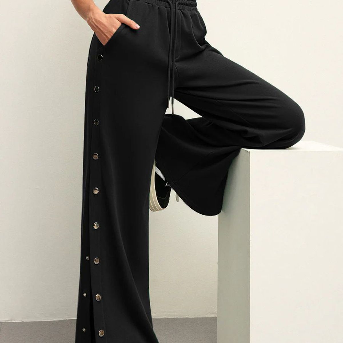 TIOZONEY - Pantalón Mujer - Negro