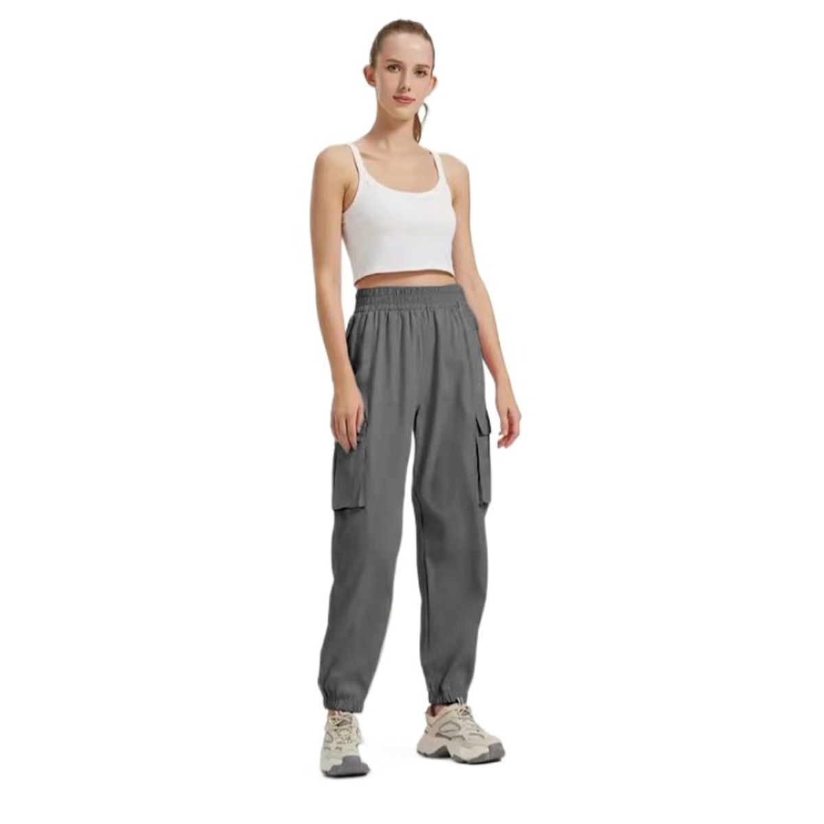 TIOZONEY - Pantalón Mujer - Gris