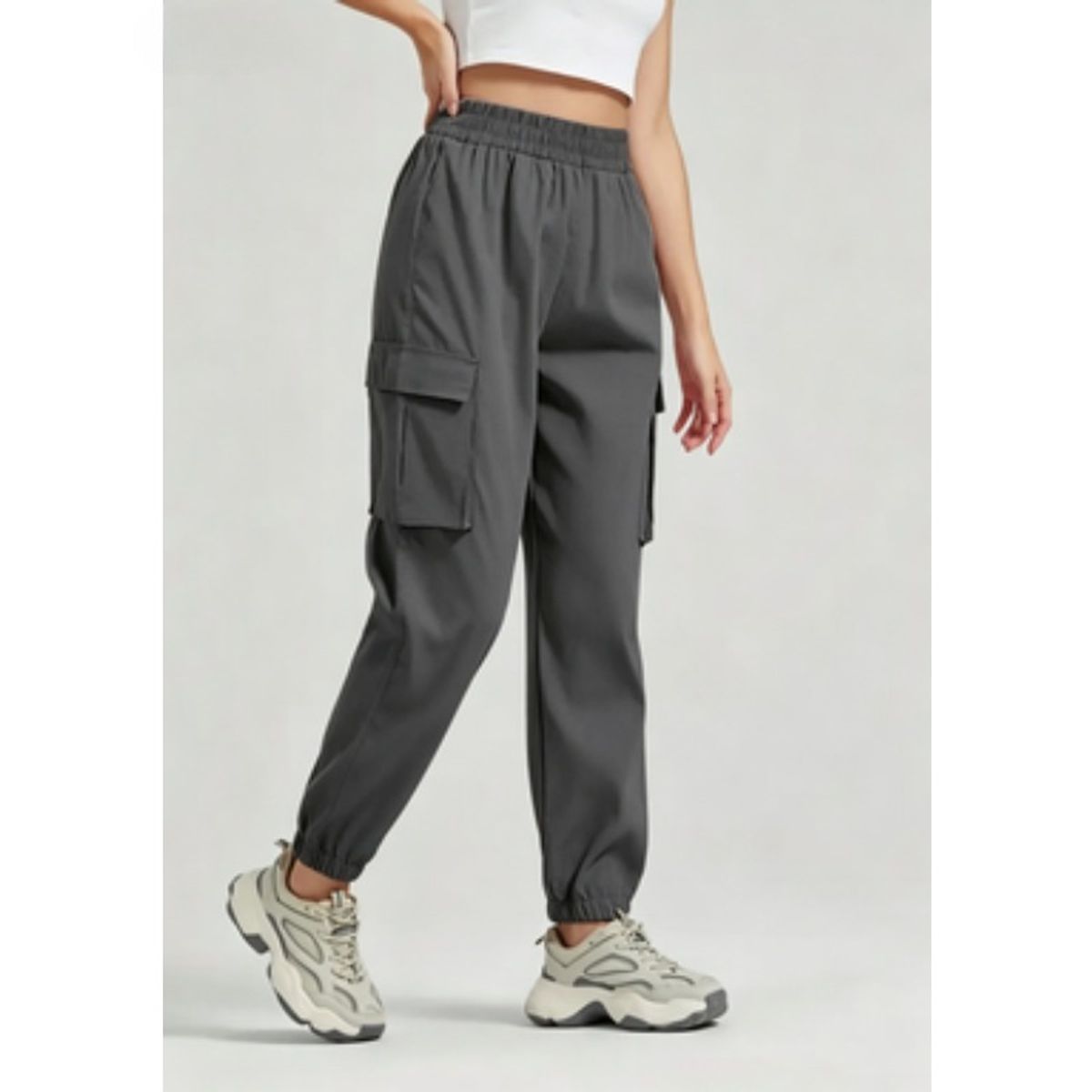 TIOZONEY - Pantalón Mujer - Gris