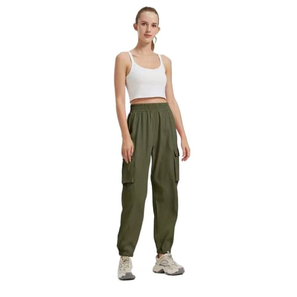 TIOZONEY - Pantalón Mujer - Verde