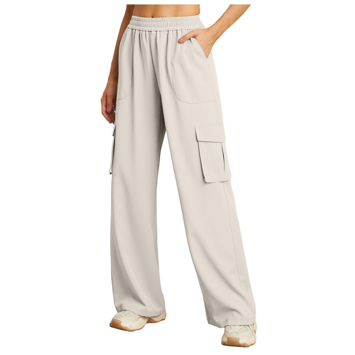 TIOZONEY - Pantalón Mujer - Blanco