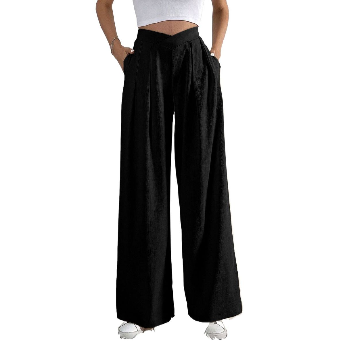 TIOZONEY - Pantalón Mujer - Negro