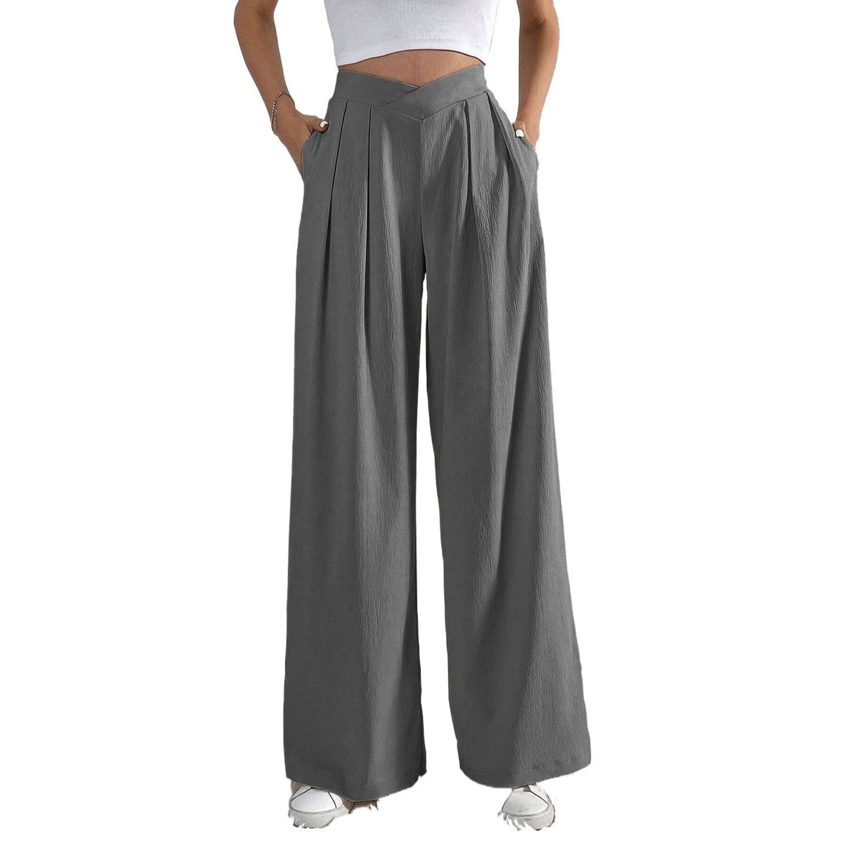 TIOZONEY - Pantalón Mujer - Gris