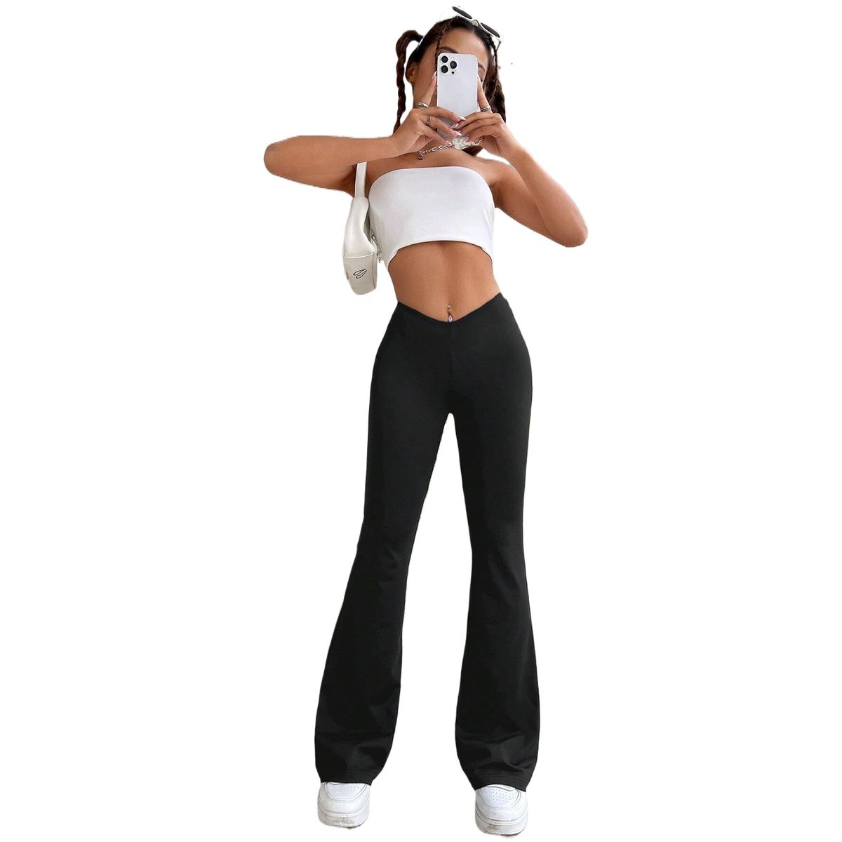 TIOZONEY - Pantalón Mujer - Negro