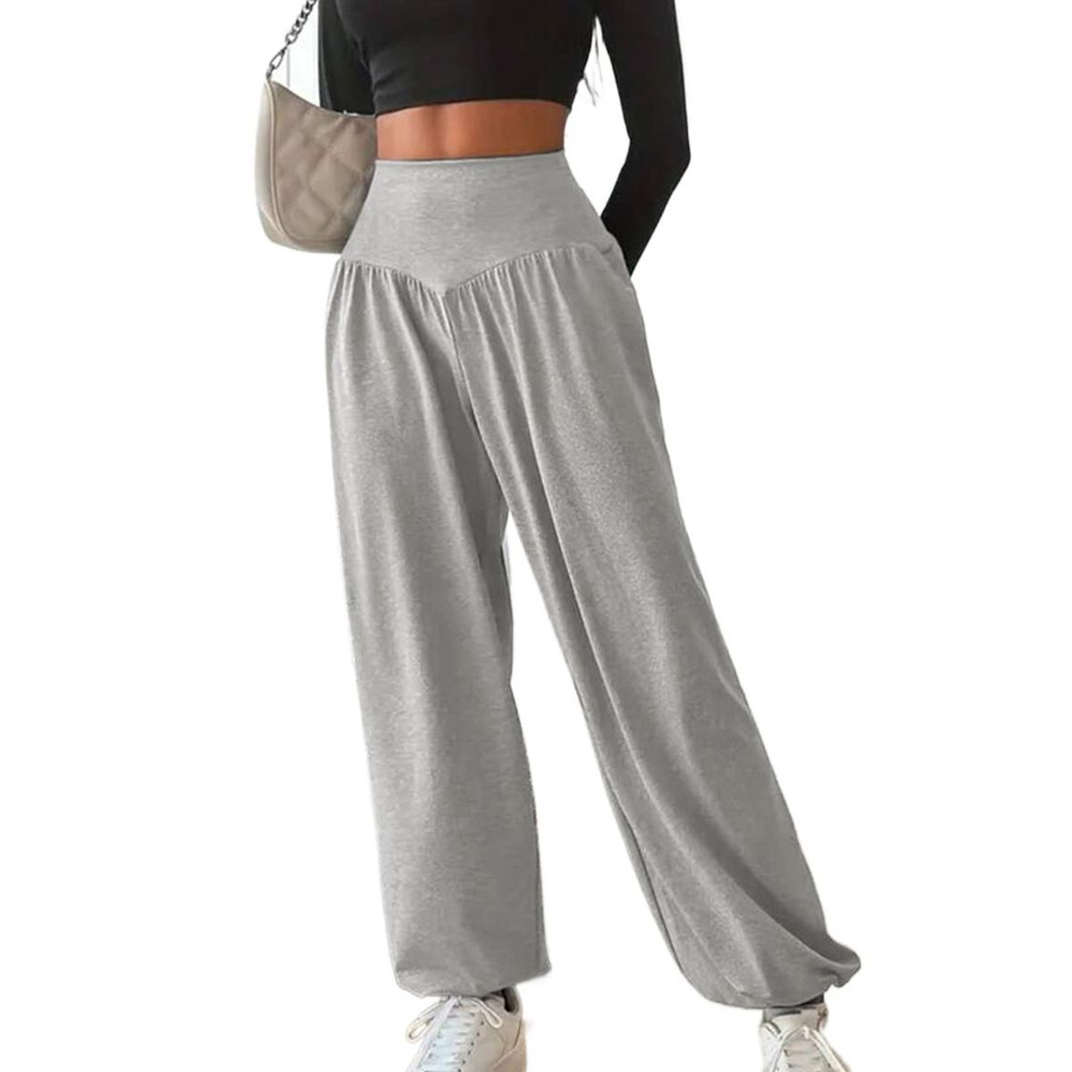 TIOZONEY - Pantalón Mujer - Gris