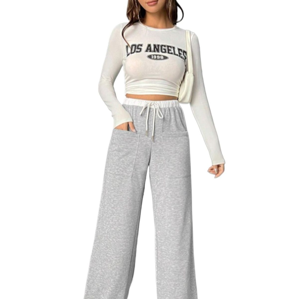 TIOZONEY - Pantalón Mujer - Gris