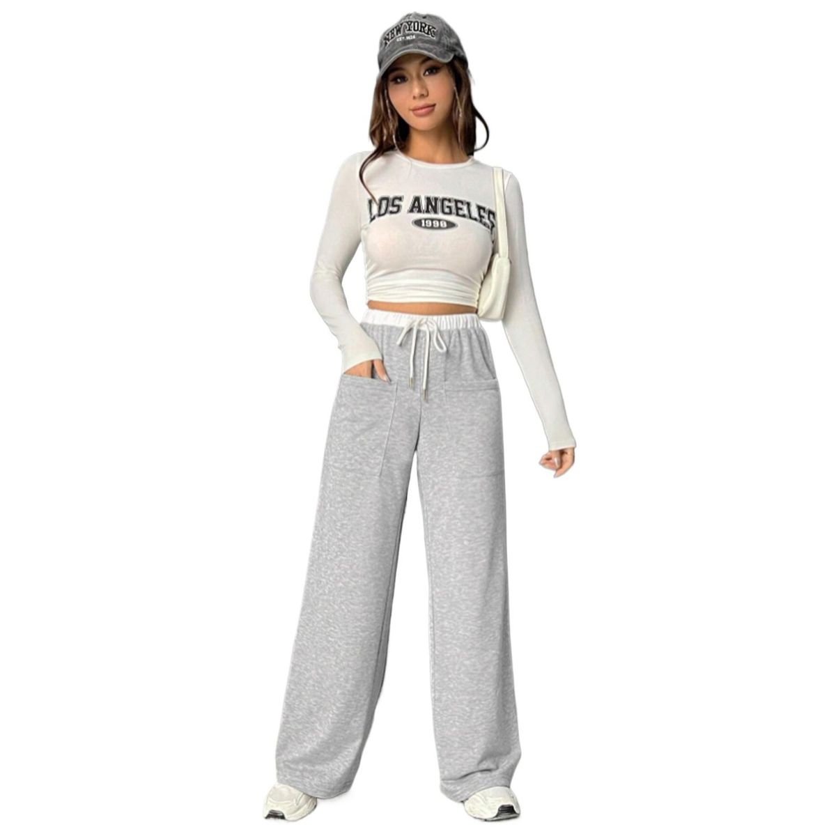 TIOZONEY - Pantalón Mujer - Gris