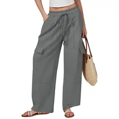 TIOZONEY - Pantalón Mujer - Gris