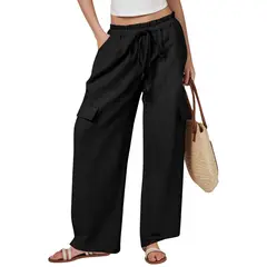 TIOZONEY - Pantalón Mujer - Negro