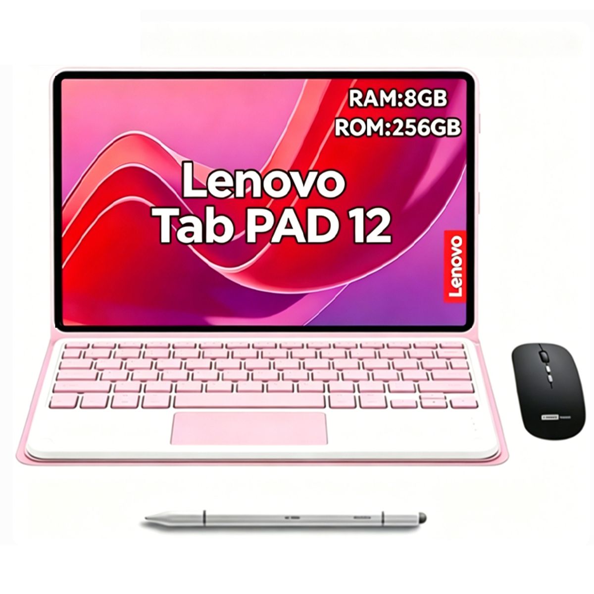 LENOVO - Lenovo Tablet Pad Plus 12 Idea Tab Plus 8GB+256GB WiFi Y Lápiz táctil+Teclado Rosa+Lápiz táctil