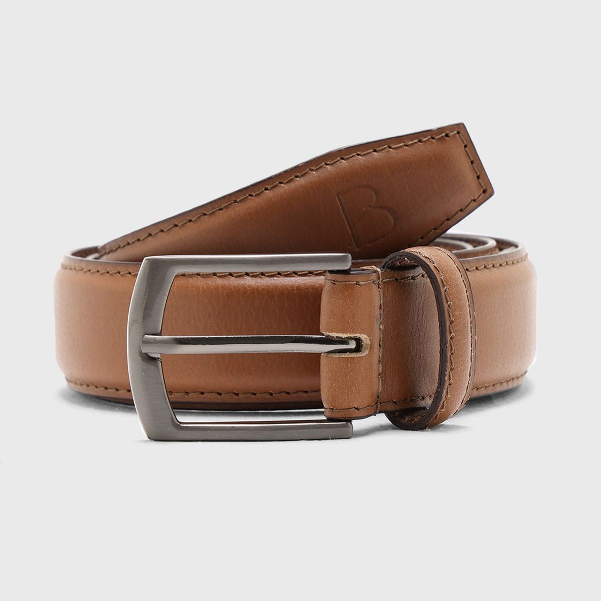 PIERO BUTTI - Cinturón De Cuero Liso Camel Piero Butti PIERO BUTTI