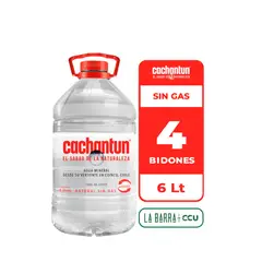 CACHANTUN - 4x Agua Mineral Sin Gas 6L