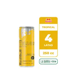 RED BULL - 4x Bebida Energética Tropical 250cc