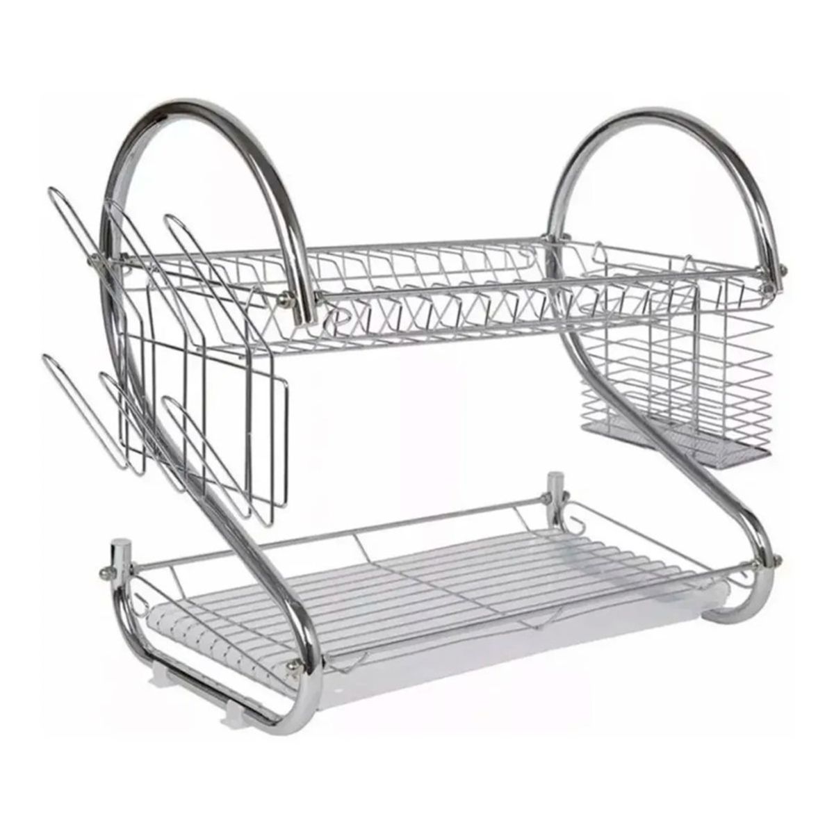 GENERICO - Estante Escurridor Organizador Platos 2 Niveles 40X26X38 Cm