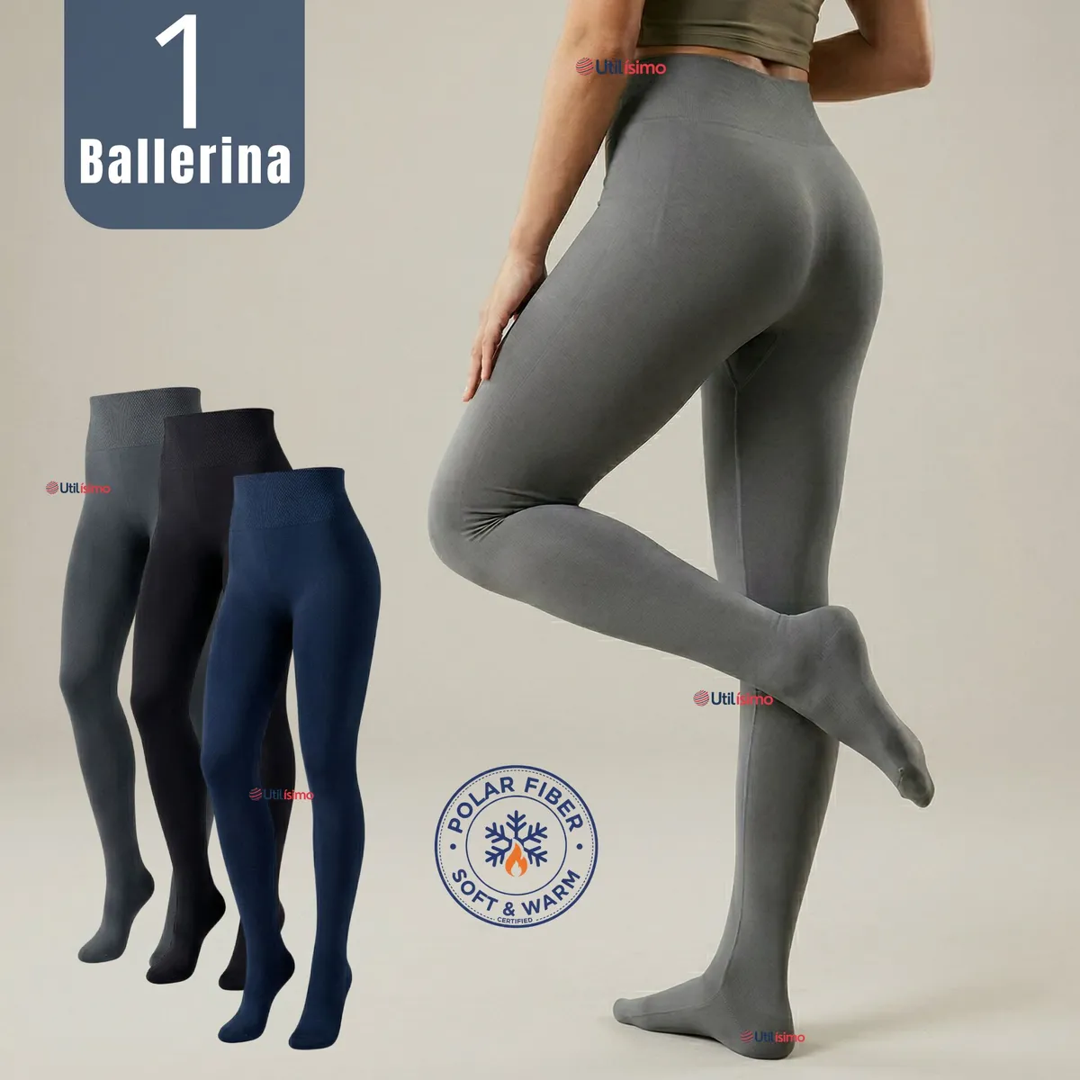 UTILISIMO - Ballerina Primera Capa Polar Mujer Elasticada Térmica Colores Surtidos