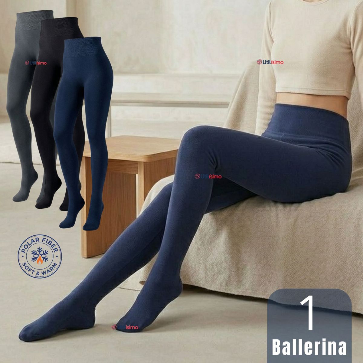 UTILISIMO - Ballerina Primera Capa Polar Mujer Elasticada Térmica Colores Surtidos