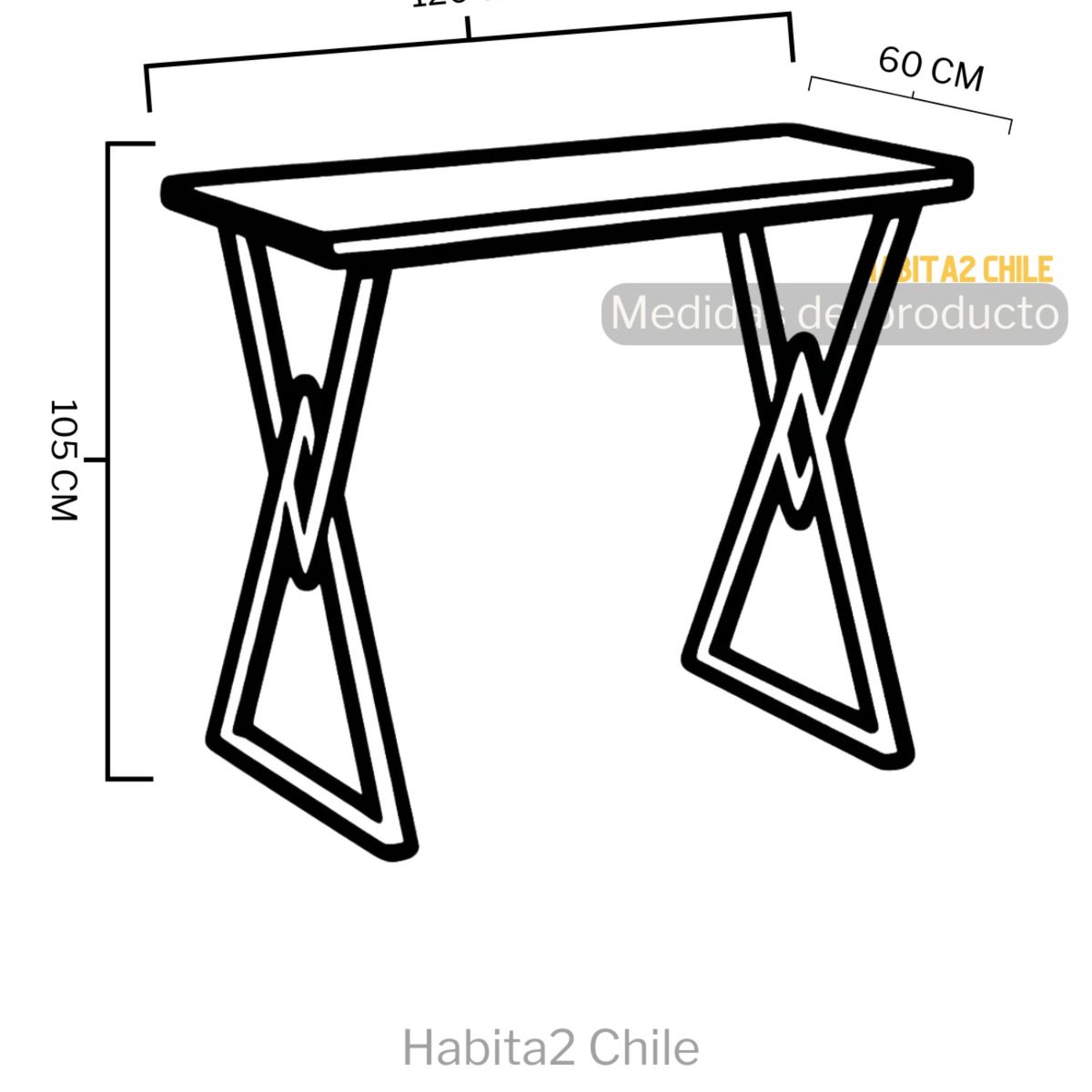 HABITA2 CHILE - Mesa Alta de Bar 120x60 Ankara Cubierta Blanca