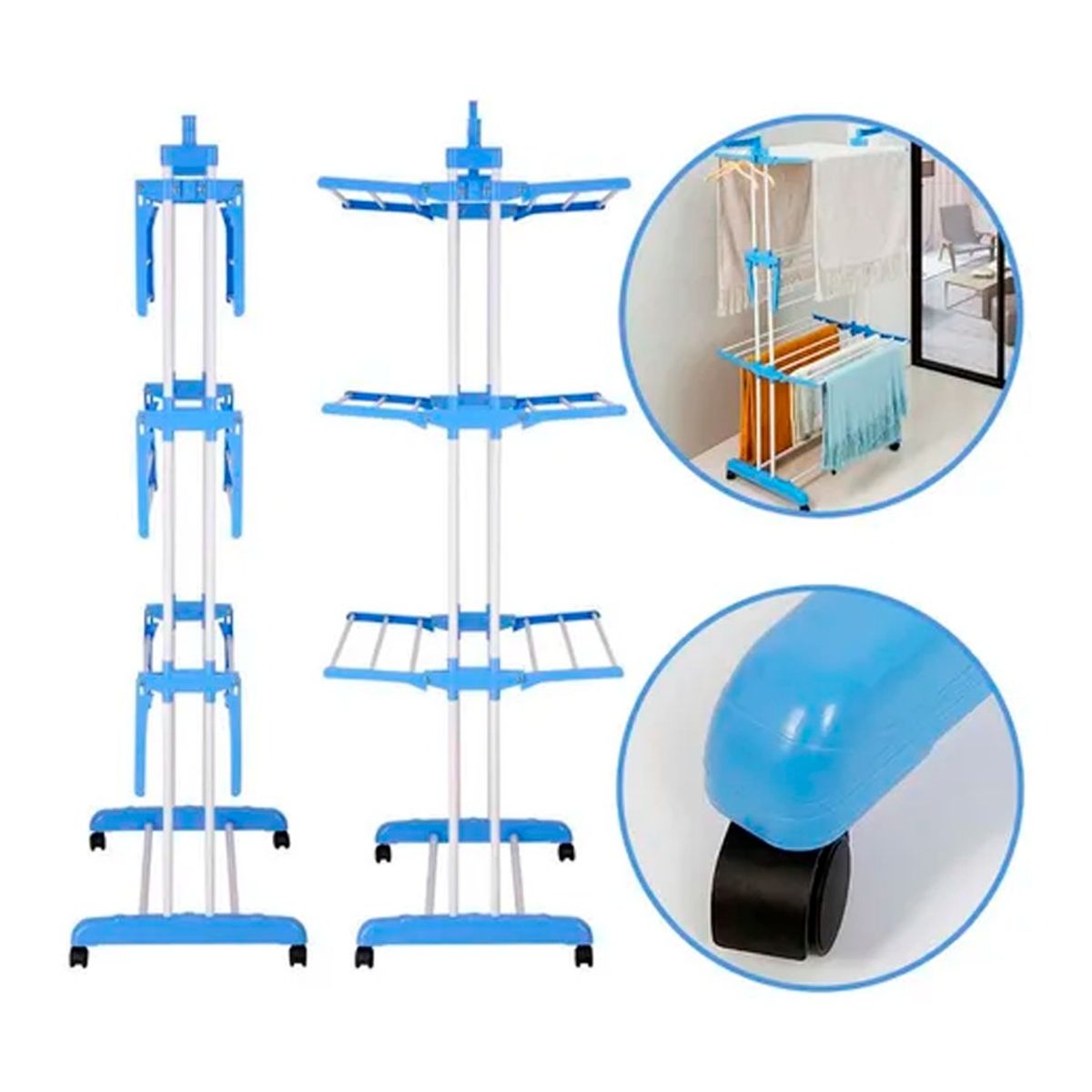 GENERICO - Tendedero Ropa Perchero Plegable Colgador De 3 Niveles