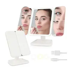 GENERICO - Espejo Con Luz Recargable Para Maquillaje