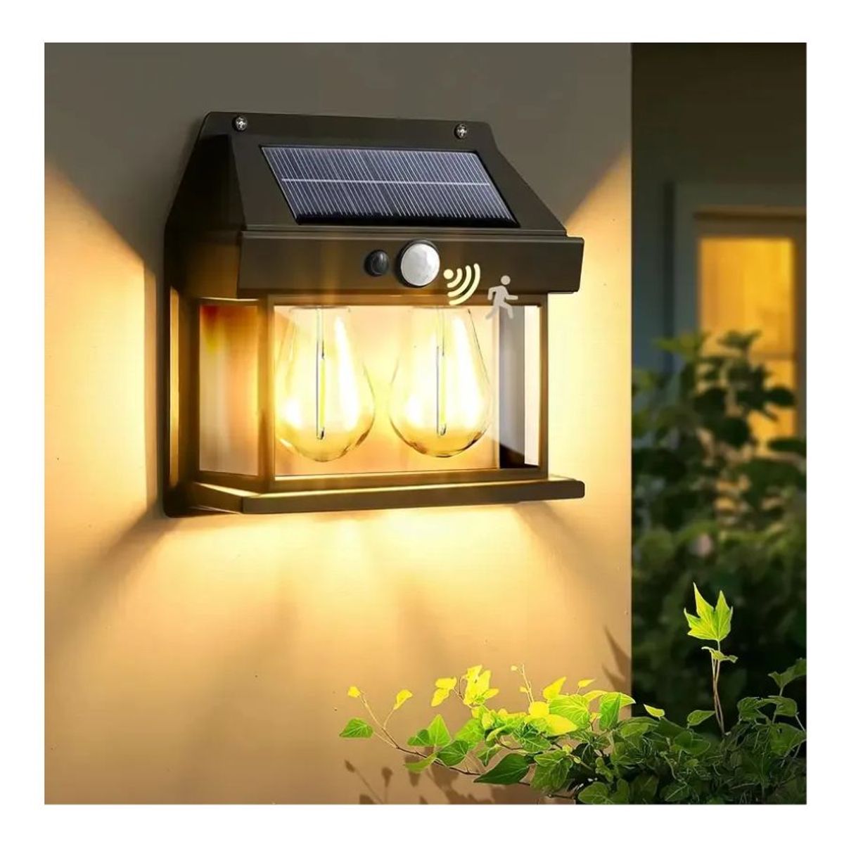 GENERICO - Lámpara Solar Led  De 2 Focos Con Sensor
