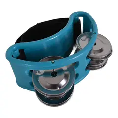 SCORPION - PANDERO PIE 4 SONAJAS ELASTICADO AZUL STK-1200