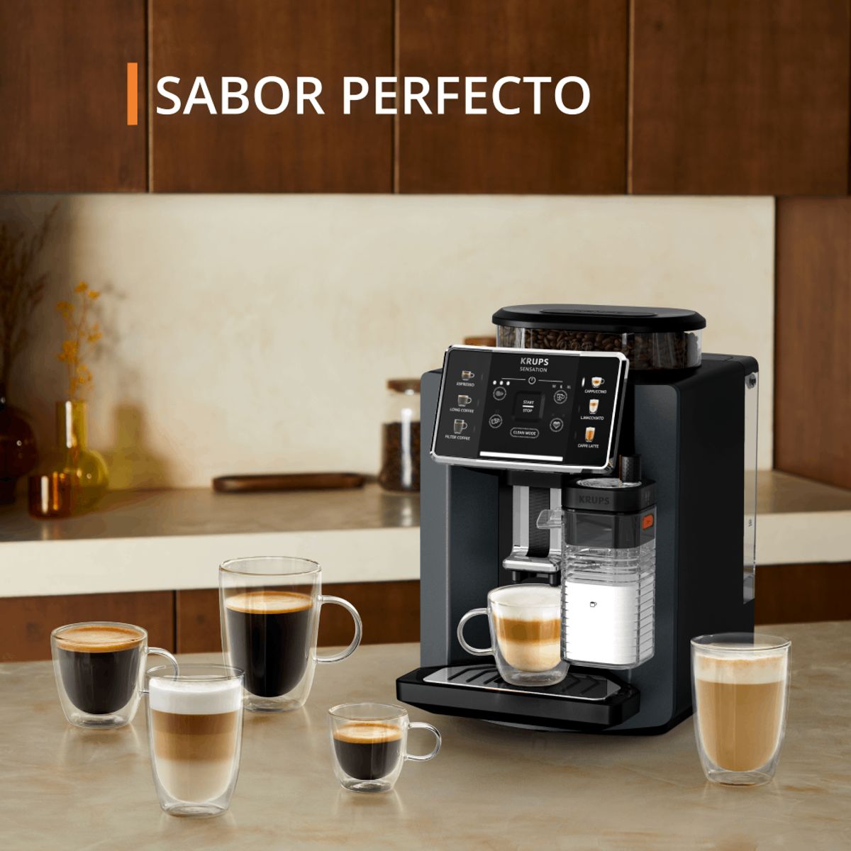 KRUPS - Cafetera espresso Sensation Milk Black