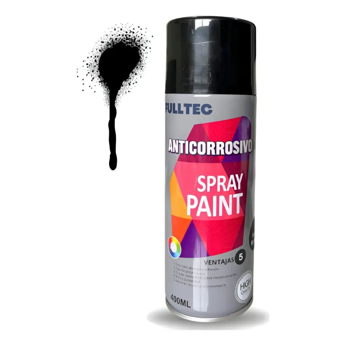 FULLTEC - Spray Anticorrosivo Y Antioxidante Fulltec 400ml Proteccion Negro